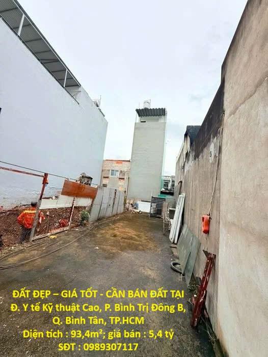 ĐẤT ĐẸP – GIÁ TỐT - CẦN BÁN ĐẤT TẠI Đ. Y tế Kỹ thuật Cao, P. Bình Trị Đông B, Q. Bình