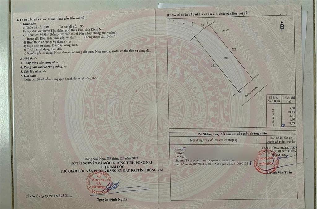 ĐẤT ĐẸP – GIÁ TỐT- CHÍNH CHỦ CẦN BÁN ĐẤT Tại  Phường Phước Tân, TP Biên Hoà, tỉnh Đồng Nai