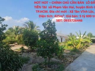 HOT HOT – CHÍNH CHỦ CẦN BÁN  LÔ ĐẤT MẶT TIỀN TẠI  xã Phạm Văn Hai, huyện Bình Chánh,