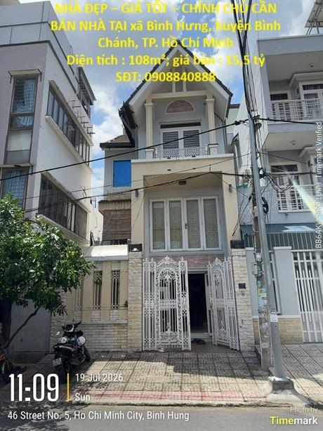 NHÀ ĐẸP – GIÁ TỐT – CHÍNH CHỦ CẦN BÁN NHÀ TẠI xã Bình Hưng, huyện Bình Chánh, TP. Hồ Chí
