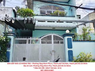BÁN GẤP NHÀ CÓ PHÒNG TRỌ – Phường Tăng Nhơn Phú A, Thành phố Thủ Đức, Thành phố Hồ Chí