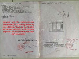 NHÀ ĐẸP – GIÁ TỐT – CHÍNH CHỦ CẦN BÁN NHÀ CẤP 4 TẠI Đường Huỳnh Thị Lớn, Xã Phước Thạnh,