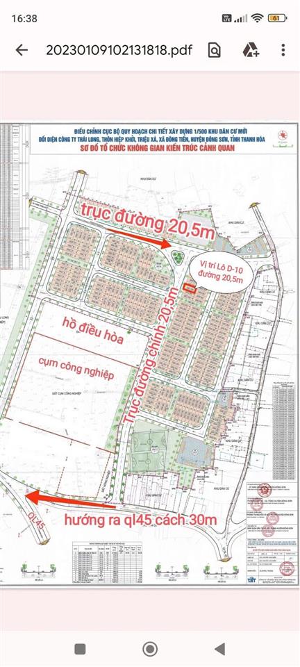 ĐẤT ĐẸP – GIÁ TỐT – CHÍNH CHỦ CẦN BÁN LÔ ĐẤT TẠI Mặt Bằng 2713, P. Đông Tiến, TP. Thanh