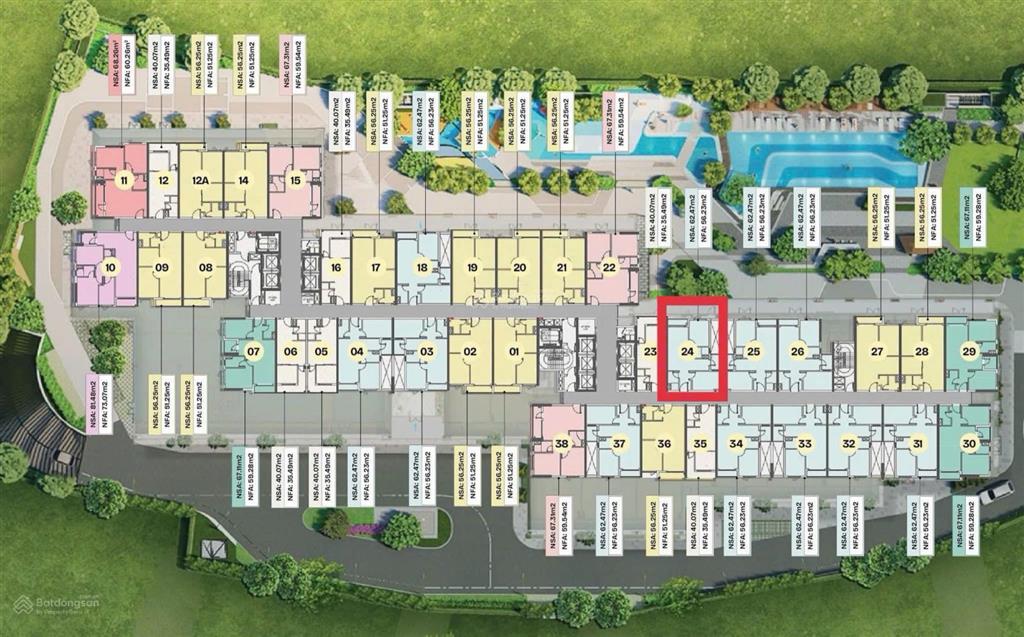 Bán nhanh 2pn 2wc 62,47m2 giá đã vat 2,28 tỷ. tầng 1x, view trực diện hồ bơi, giá tốt nhất.