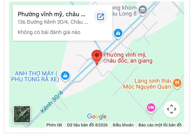 Chính chủ bán đất châu đốc  165m2 thổ cư  giá chỉ 4.5 tỷ, mặt tiền siêu đẹp