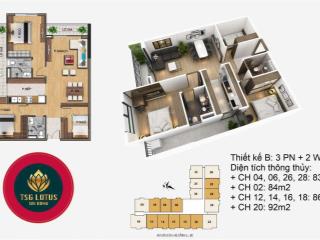 Hàng hiếm tsg lotus căn 83m view nội khu tầng trung ,full nội thất giá 6ty9.  0369 305 *** e xoa