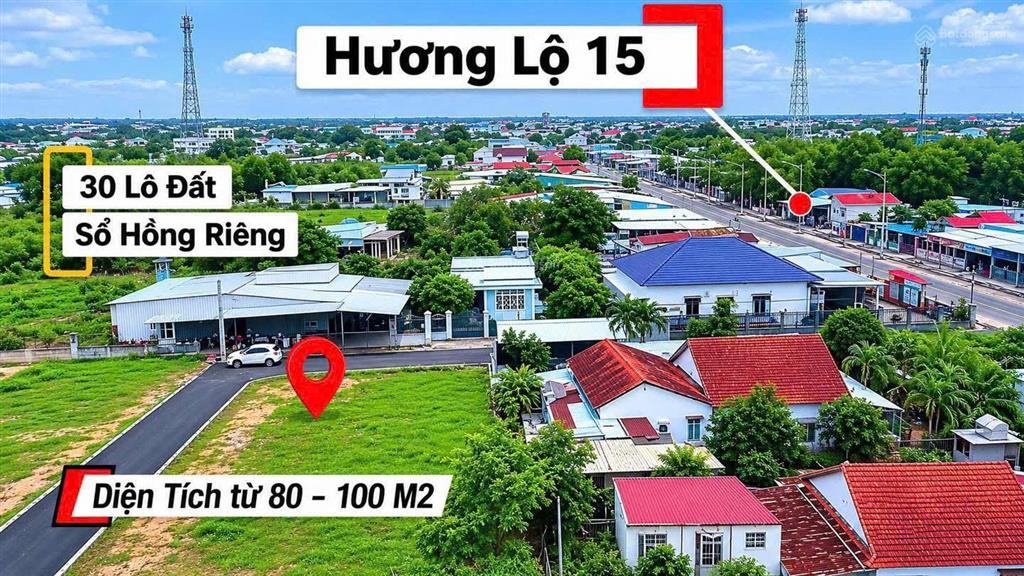 Mặt tiền nhựa 1/ hương lộ 15. diện tích 5.4x16m sổ riêng thổ cư 100% đưa trước 400tr sang tên ngay