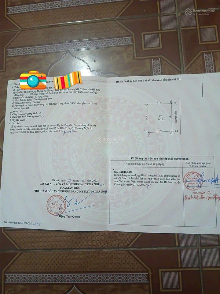 Bán đất 162m2 tại xã phụng châu, 8,91 tỷ, mặt tiền 13,8m, pháp lý đầy đủ