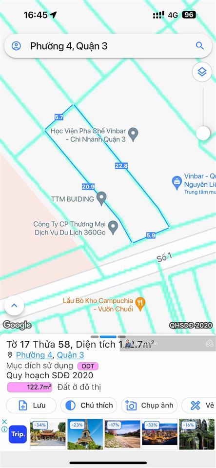 Mt ngang 6m đường nguyễn hiền. phường 4. quận 3  dt  6 x 20m  6 tầng sân thượng  chỉ 45 tỷ tl