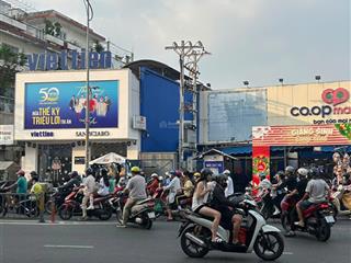 Bán nhà mặt tiền hậu giang, quận 6(đoạn đẹp ngay co.op mart) dt 220m2(9x25m) hđt 210 tr/tháng