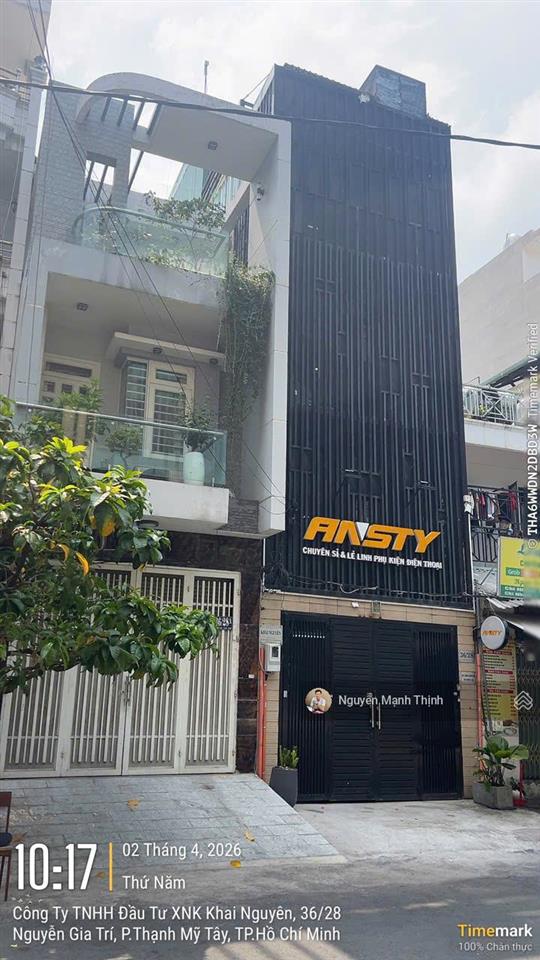 Bán nhà hẻm 36 đường nguyễn gia trí, p25, q. bình thạnh dt 82m2(4,1 x 20m) 5 tầng. dtsd 380m