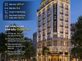 Cực hiếm, mặt phố tây hồ, bán đảo quảng an. dt 207m2, mặt tiền 8m, giá 108 tỷ
