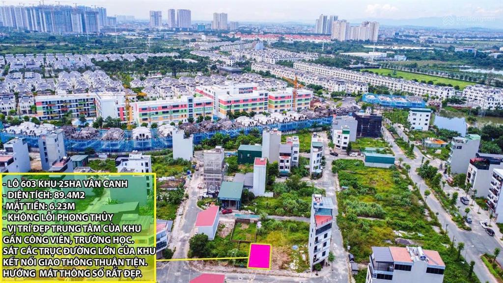 Chính chủ bán 89m2 gần đường to vị trí trung tâm khu 25.2ha giá tốt nhất dịch vụ vân canh