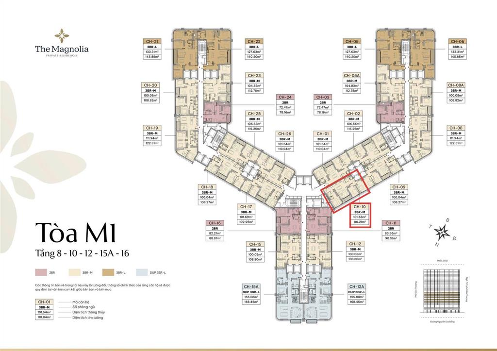 Bán gấp căn 3pn  đông nam trục căn 10  10,2tỷ  view hồthe magnolia mik khai sơn  0963 603 ***