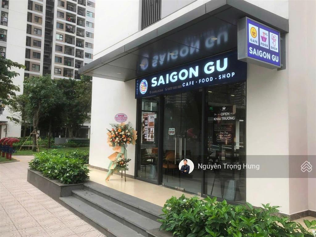 Cho thuê shophouse  căn góc diện tích lớn 75m² hoàn thiện cơ bản kinh doanh cà phê, nhà hàng