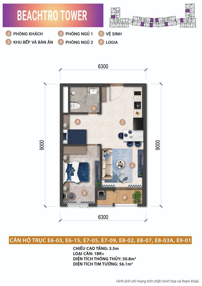Nội bộ giỏ f0 shld! căn hộ 1pn+ 59m2 giá 2,69 tỷ đã vat. chiết khấu thẳng 23% tt sớm, early bird 5%