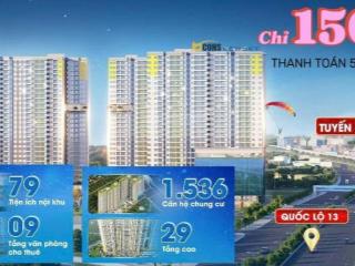 Căn hộ 65m2 mặt tiền ql.13 2pn2wc