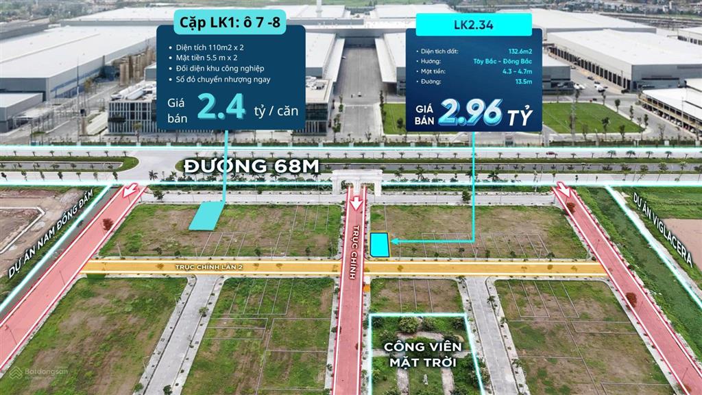 Thanh khoản giá đẹp hai ô cạnh nhau. sẵn sổ. mặt đối diện cổng kcn 466ha, đường 62m