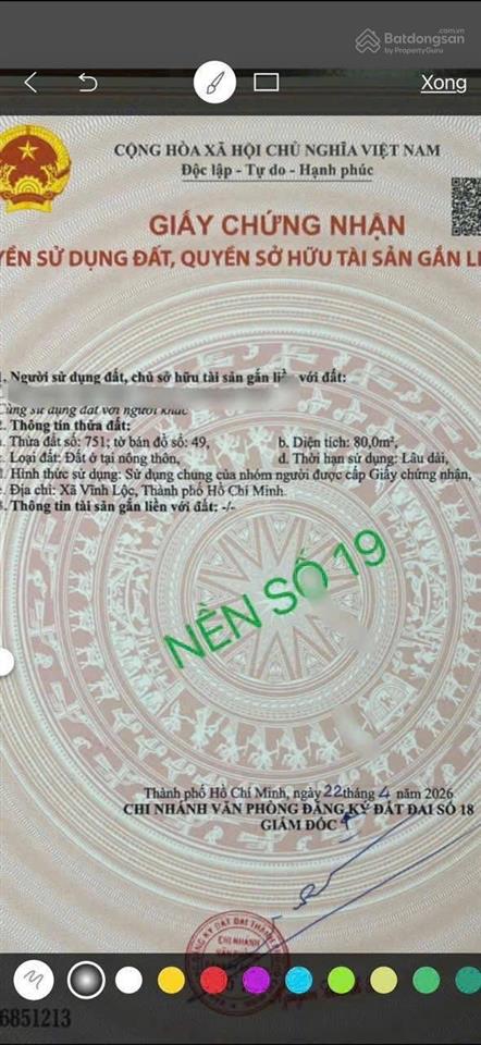 Đất sổ hồng riêng ngay chợ thới hoà/ sát bình tân