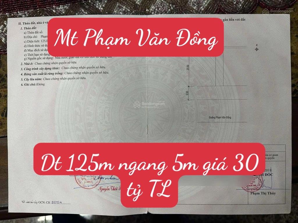 Bán đất mặt tiền phạm văn đồng trục du lịch huyết mạch đà nẵng