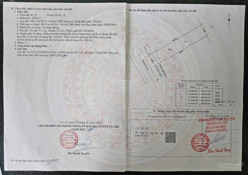 Sót lại 1 lô  chủ đi nước ngoài bán nhanh đất ngay trung tâm củ chi  340m2  sổ hồng riêng !