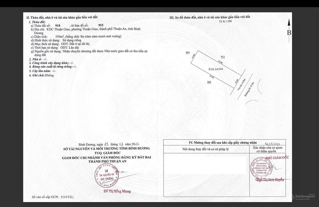 Chính chủ bán đất full thổ cư ngay trung tâm khu dân cư thuận giao, tphcm