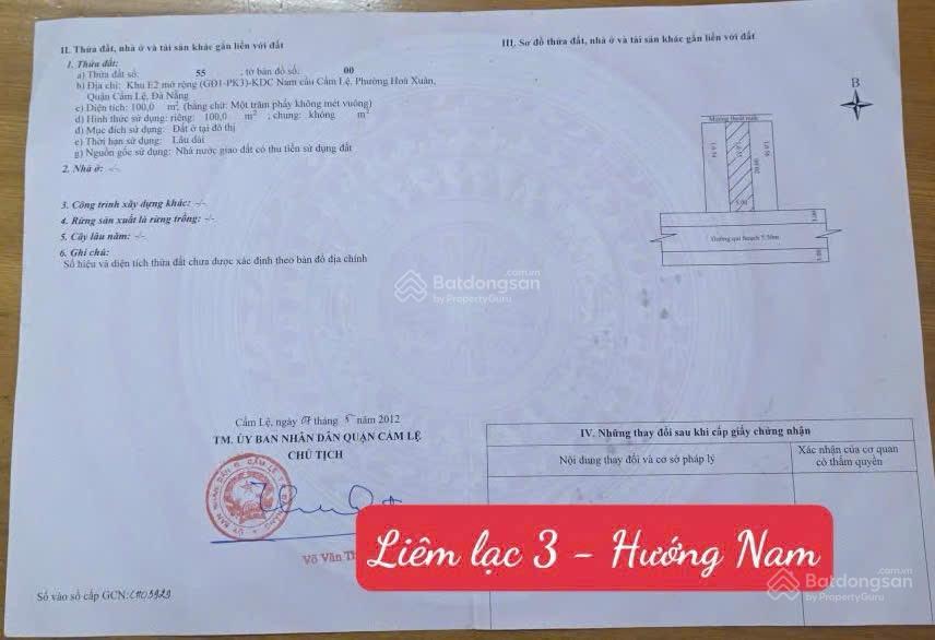 Bán lô đất đường liêm lạc 3 hoà xuân liền kề trường học, công viên gần aeon mall đang khởi công