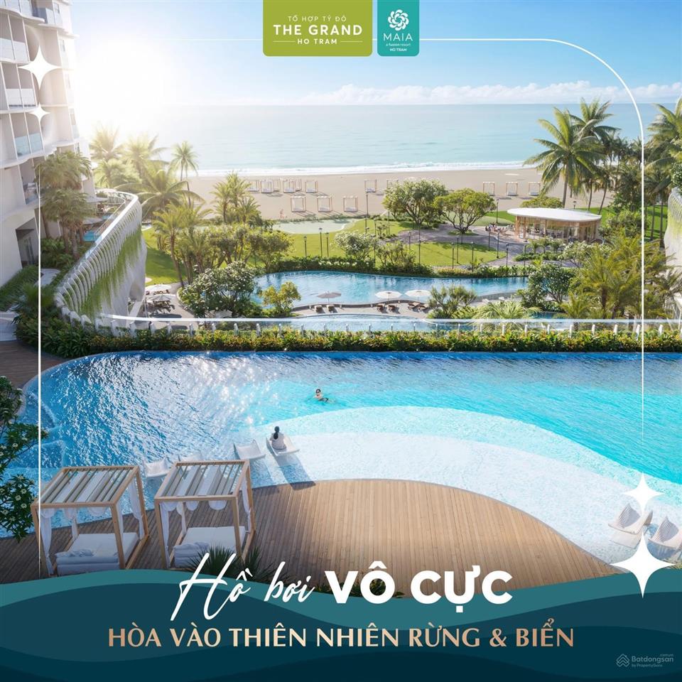 Sở hữu căn hộ mặt biển hồ tràm full nội thất. thanh toán giãn 2 năm, cho thuê 600tr/năm