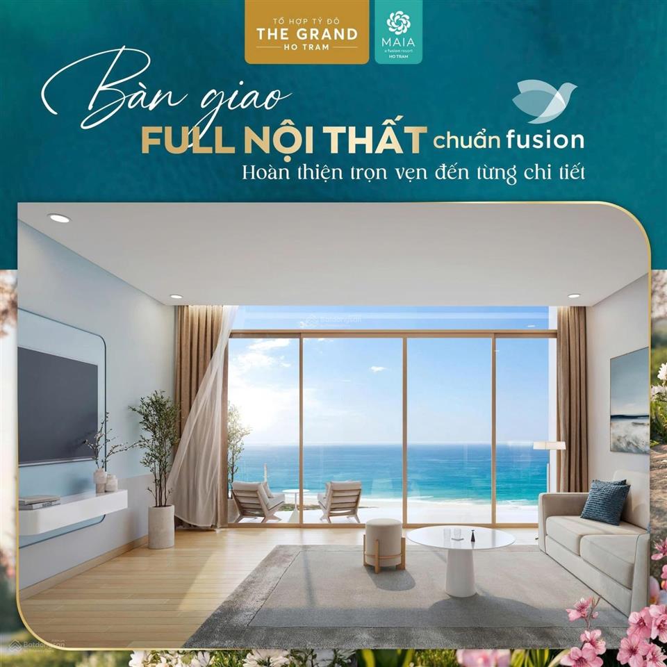 Sở hữu căn hộ mặt biển hồ tràm full nội thất. thanh toán giãn 2 năm, cho thuê 600tr/năm
