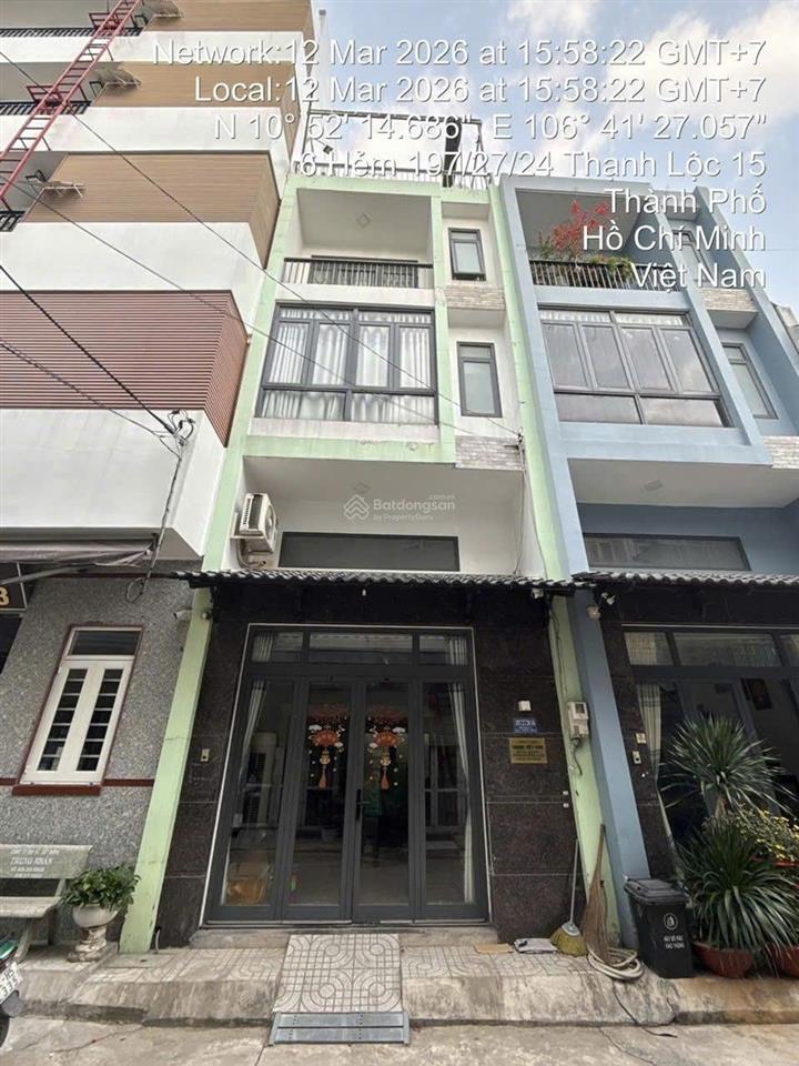 Bán nhà 4.7m x 11m hẽm 8m,5 tầng,4pn, p thờ, sân thượng , chỉ 5 tỷ350. gần cầu an lộc ,shr 50,6m2