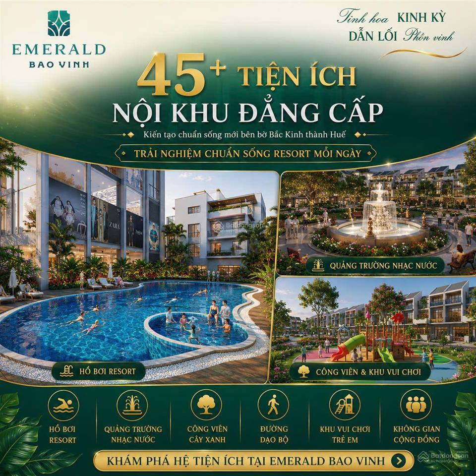 Emerald bao vinh huế  chỉ từ 3.6 tỷ sở hữu ngay nhà phố đa giá trị ngay tttp
