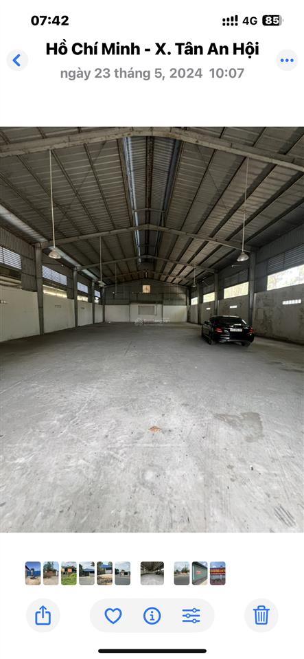 Cho thuê xưởng khuôn viên 1900m. tân an hội. củ chi