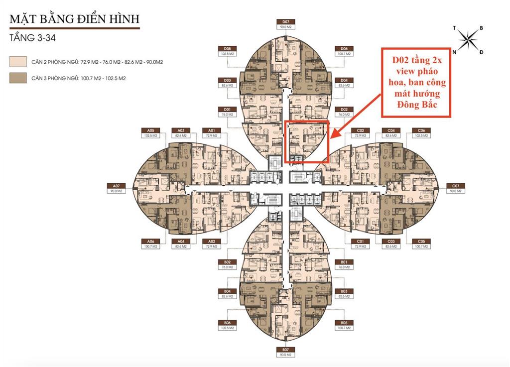 Bán căn hộ 76m2 rẻ hơn giá chủ đầu tư 700 triệu tại the queen 360 giải phóng