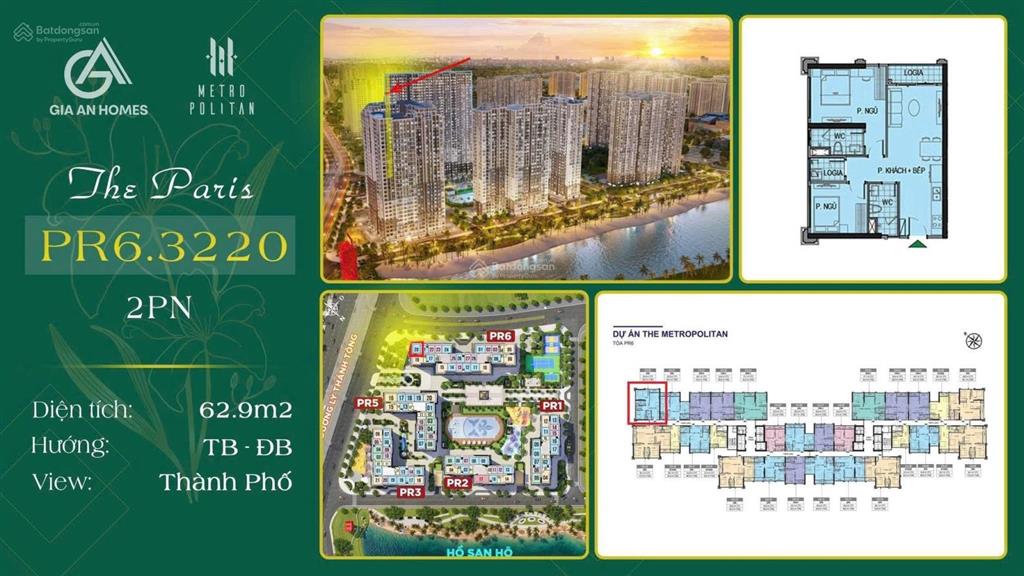 Bán cc tại the paris  vinhomes ocean park, 63m², 2pn, giá tốt thị trường hiện nay