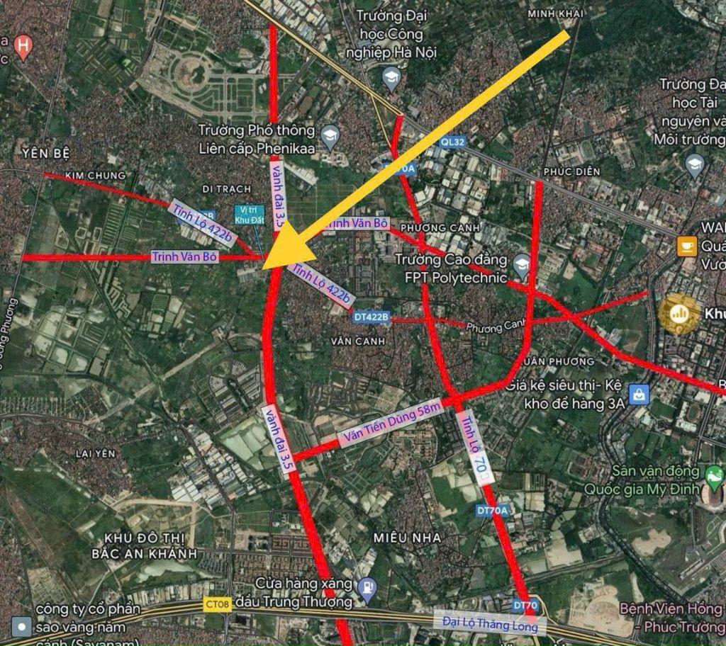 Đất đẹp ở & đầu tư – 65,7m² MT 6,18m – sát VĐ 3.5 – gần Trịnh Văn Bô, chỉ ~12.x tỷ (có TL)