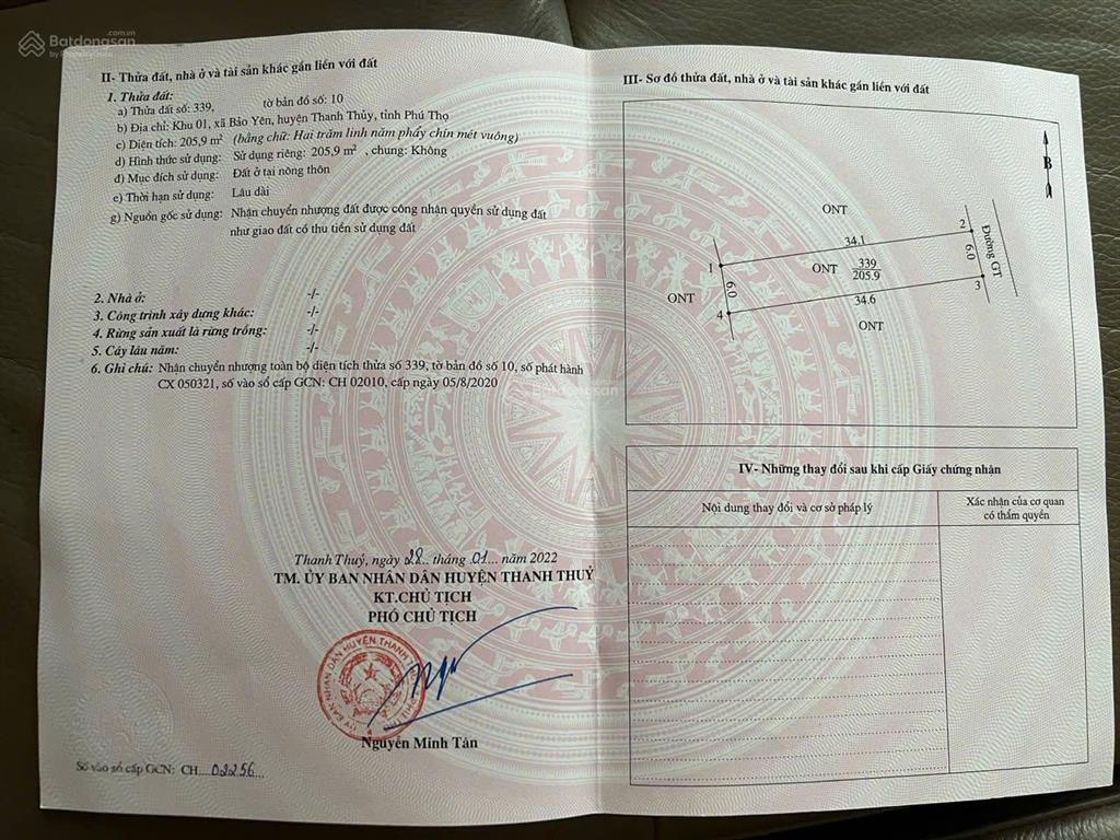 206 m2 khoáng nóng thanh thủy  phú thọ. giá chỉ 30tr/m2
