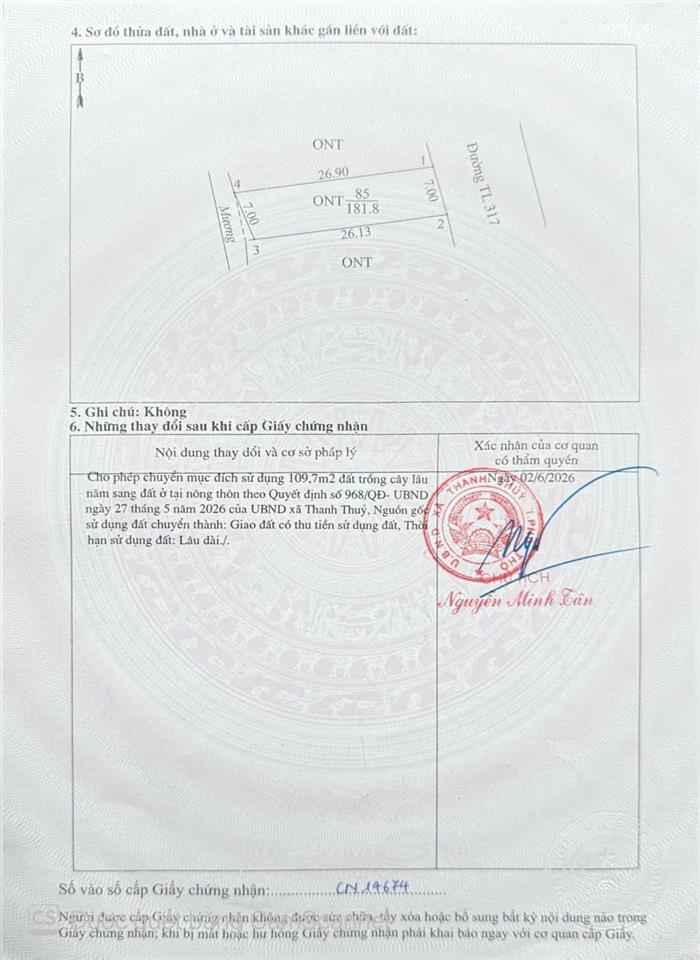 Bán đất tại tỉnh lộ 317, 60 triệu/m2, 181m2, mặt tiền 7m, pháp lý đầy đủ