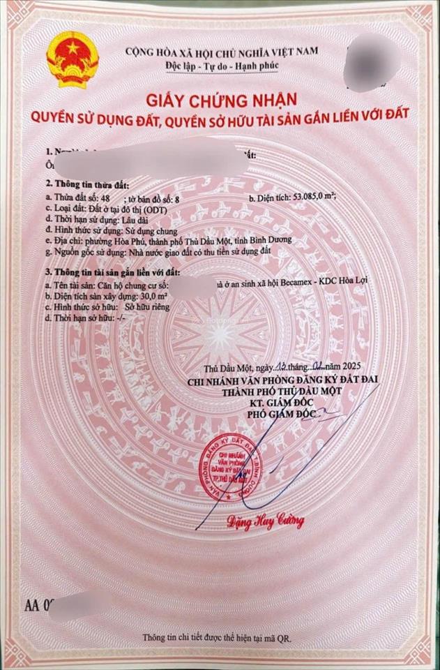 Becamex hòa lợi, lầu 3 sổ hồng  430 triệu. đã đủ 5 năm rồi người giàu mua được