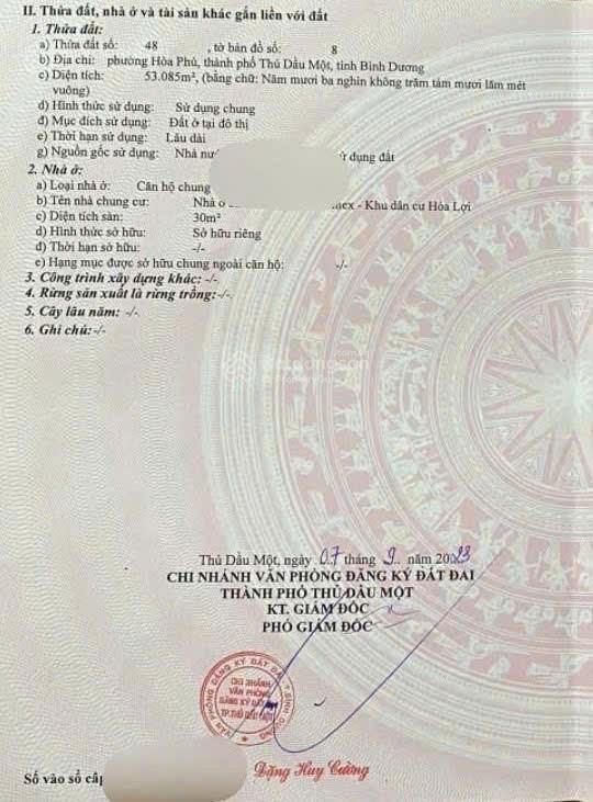 Căn hộ becamex hòa lợi, phường hòa phú, thủ dầu một, bình dương. sổ hồng 385 triệu