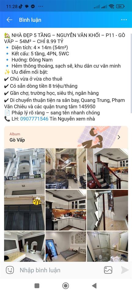 Bán nhà thống nhất p16  gò vấp 46m nở hậu  chỉ 6.5 tỷ
