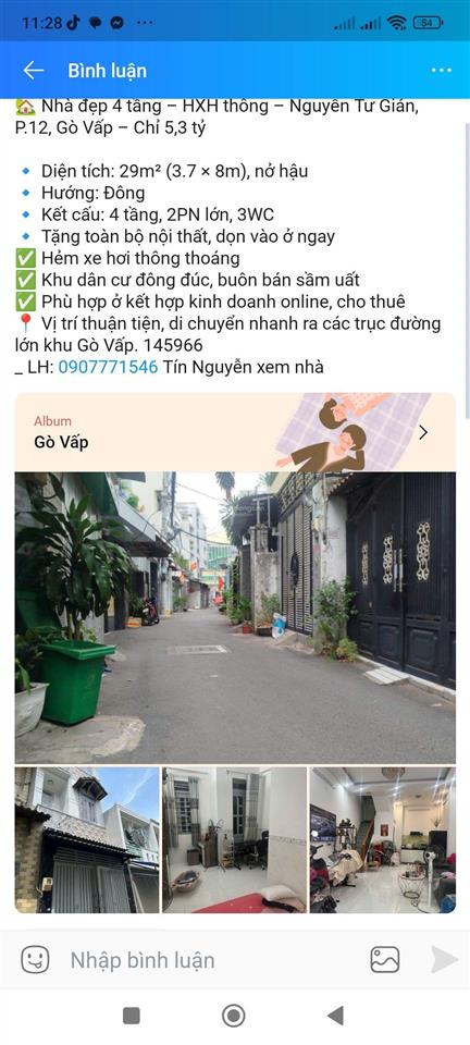 Bán nhà thống nhất p16  gò vấp 46m nở hậu  chỉ 6.5 tỷ
