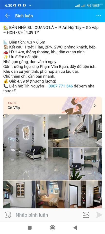 Mặt tiền kênh tân hóa p. phú trung, tân phú vừa ở vừa kinh doanh dòng tiền 16 triệu/tháng