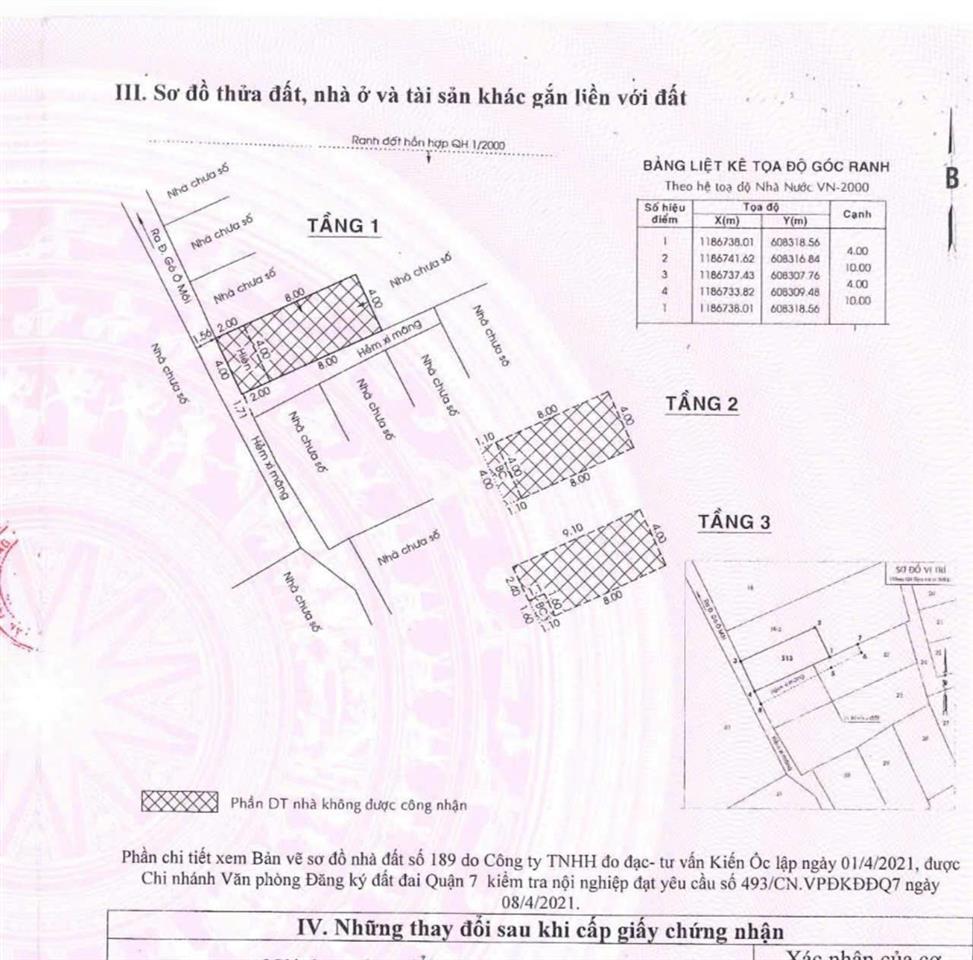 Bán nhà lô góc 4 tầng đường gò ô môi, phường phú thuận, quận 7  nhà mới đẹp, gần phú mỹ