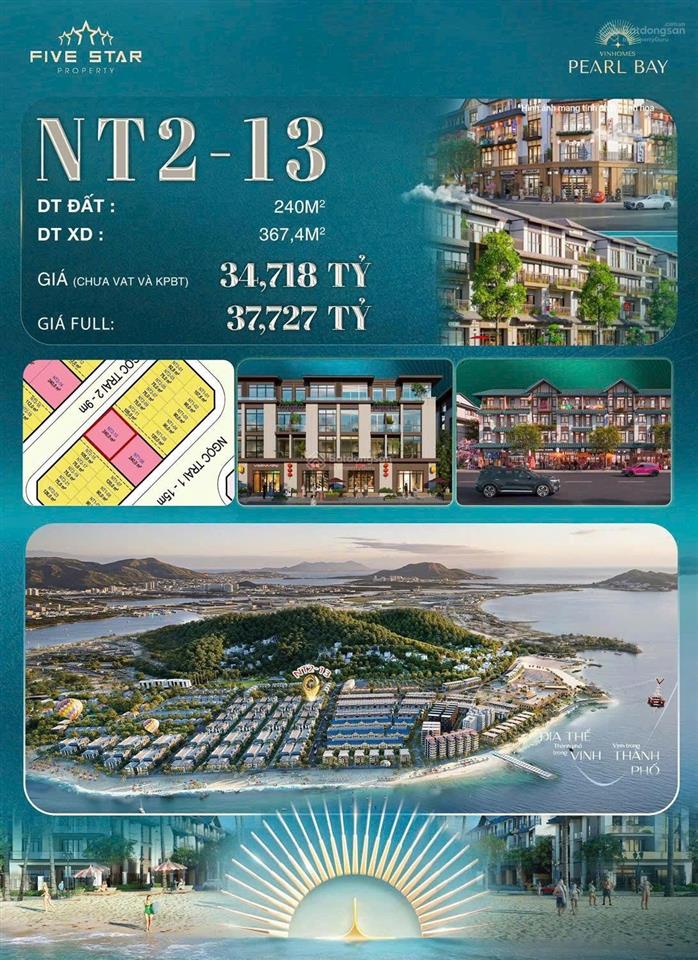 Dự án vinhomes pearl bay 2026  giá chỉ 10 tỷ bàn giao thô 4 tầng  sát biển nha trang