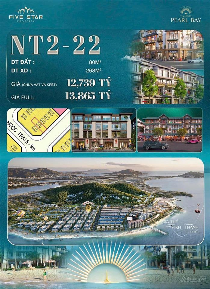 Dự án vinhomes pearl bay 2026  giá chỉ 10 tỷ bàn giao thô 4 tầng  sát biển nha trang