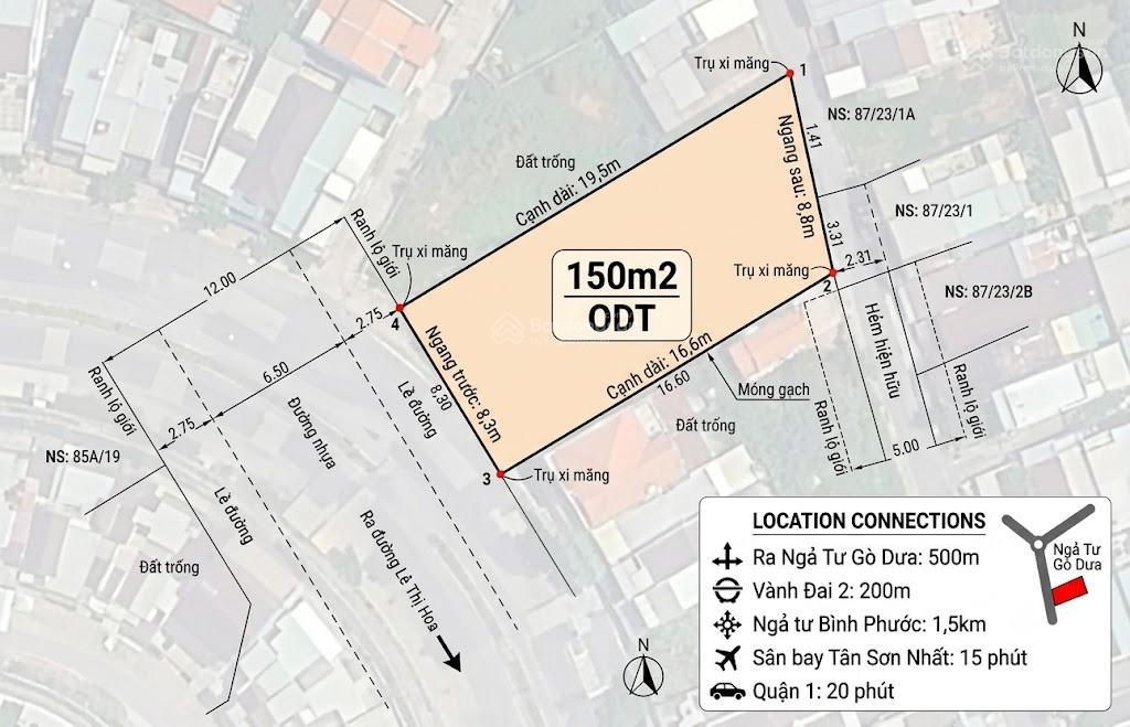 Cần bán lô đất mt đường số 1, nguyễn thị hoa, thủ đức, gần cầu vượt gò dưa, chợ đầu mối