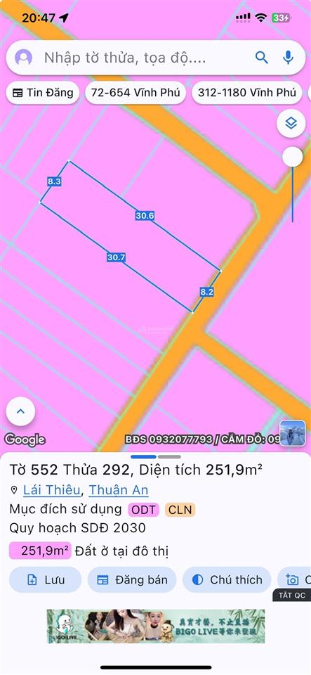 Chính chủ gửi bán lô biệt thự ngang 8,2 nở hậu, thổ cư gần sông sài gòn, cầu phú long, ql 13