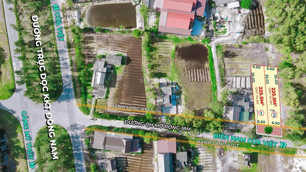 Lô đất vuông vắn, nằm ngay ngã 3, vị trí thuận lợi kinh doanh  đường nhựa cực rộng