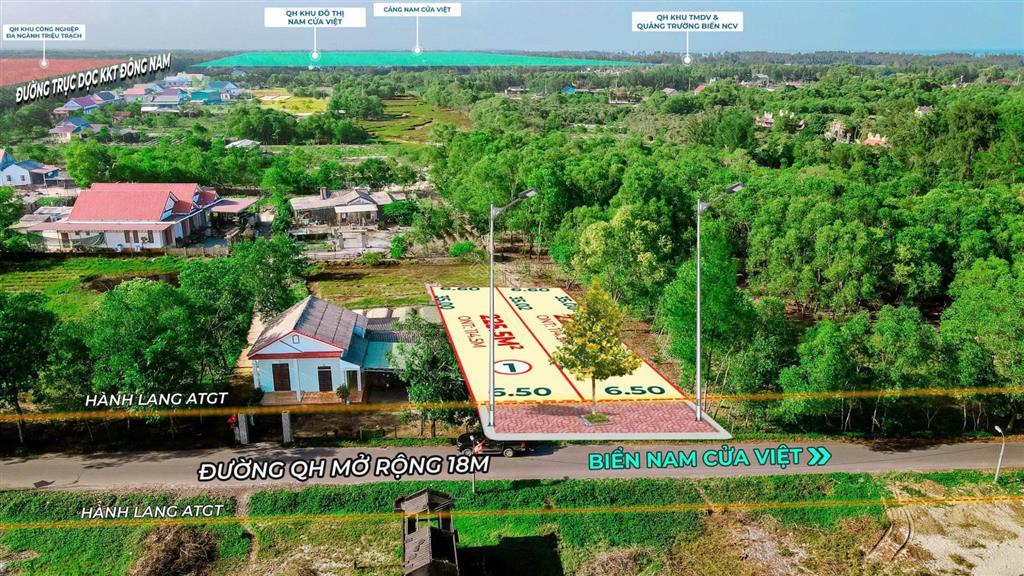 Lô đất vuông vắn, nằm ngay ngã 3, vị trí thuận lợi kinh doanh  đường nhựa cực rộng