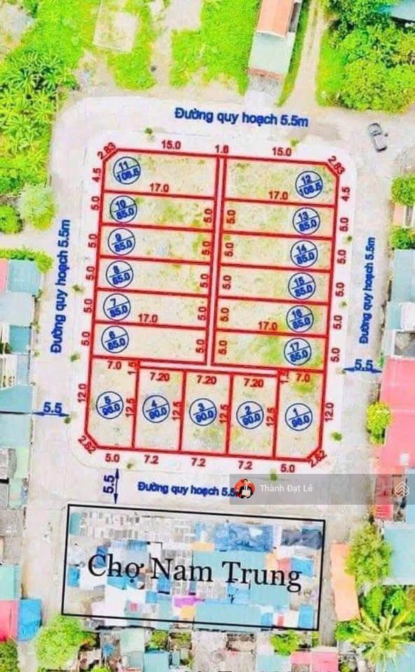 Bán ô đất mặt tiền 85m2 đối diện chợ nam trung p nam khê, tp uông bí, quảng ninh.